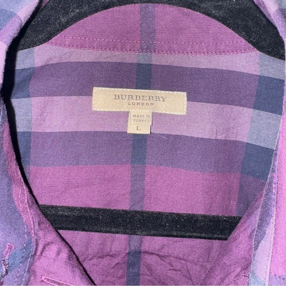 Burberry Lavender and Charcoal Check Shirt - Picture 2 of 4